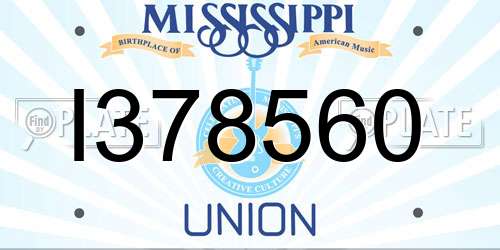 I378560 Mississippi License Plate