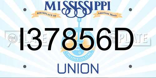 I37856D Mississippi License Plate