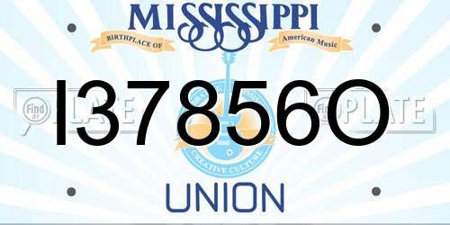 I37856O Mississippi License Plate