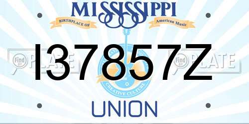 I37857Z Mississippi License Plate
