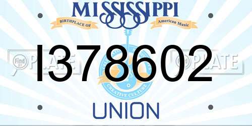I378602 Mississippi License Plate