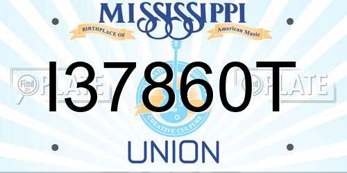 I37860T Mississippi License Plate