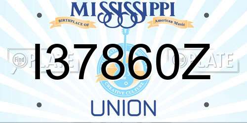 I37860Z Mississippi License Plate