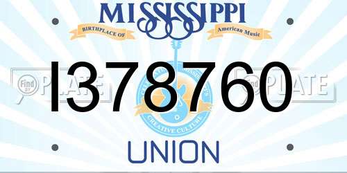 I378760 Mississippi License Plate