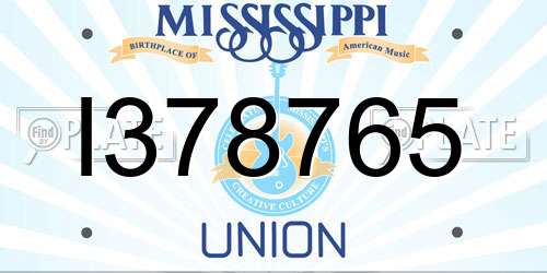 I378765 Mississippi License Plate