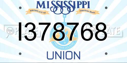 I378768 Mississippi License Plate