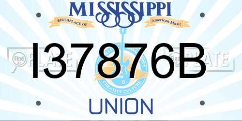 I37876B Mississippi License Plate