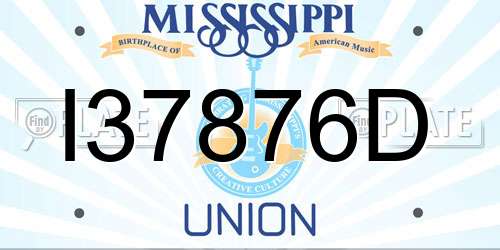 I37876D Mississippi License Plate
