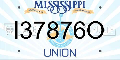 I37876O Mississippi License Plate