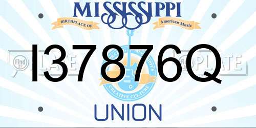 I37876Q Mississippi License Plate