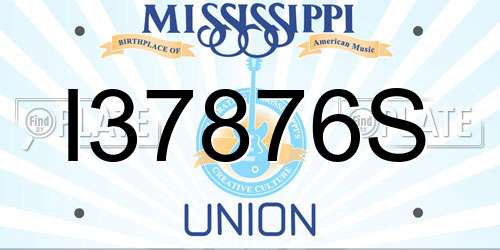 I37876S Mississippi License Plate