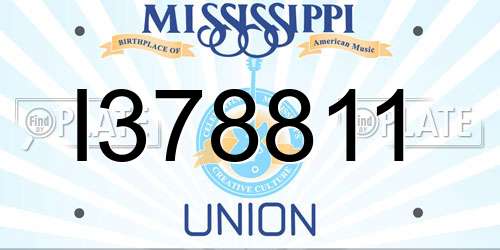 I378811 Mississippi License Plate