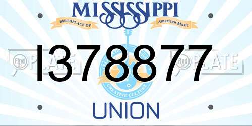 I378877 Mississippi License Plate