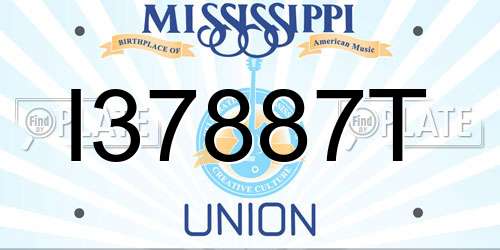 I37887T Mississippi License Plate