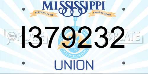 I379232 Mississippi License Plate