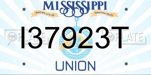 I37923T Mississippi License Plate