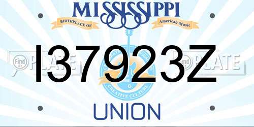 I37923Z Mississippi License Plate