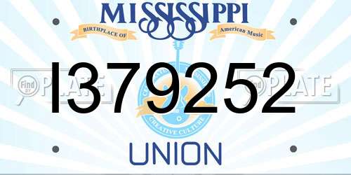 I379252 Mississippi License Plate