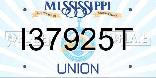 I37925T Mississippi License Plate