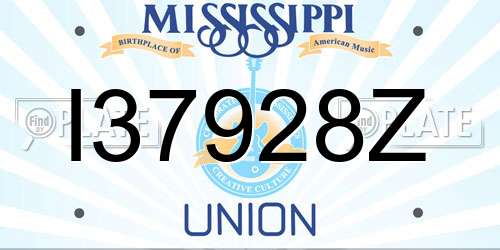 I37928Z Mississippi License Plate