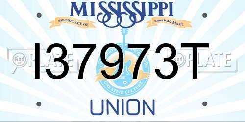 I37973T Mississippi License Plate