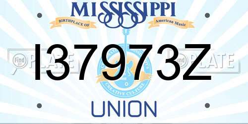 I37973Z Mississippi License Plate