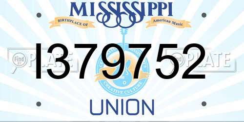 I379752 Mississippi License Plate