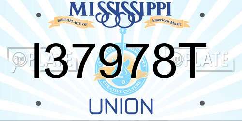 I37978T Mississippi License Plate