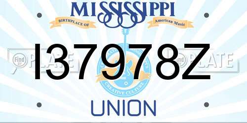 I37978Z Mississippi License Plate