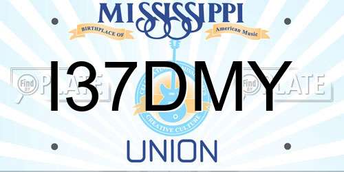 I37DMY Mississippi License Plate