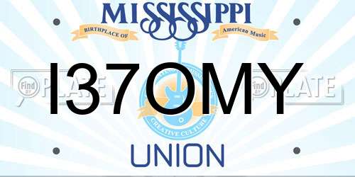 I37OMY Mississippi License Plate