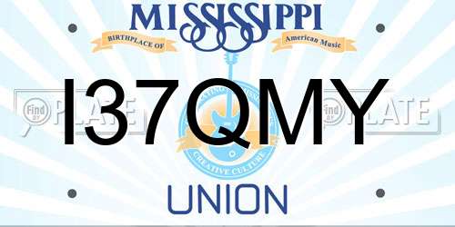I37QMY Mississippi License Plate
