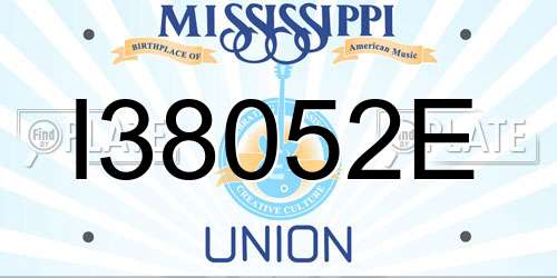 I38052E Mississippi License Plate