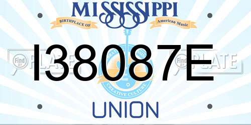 I38087E Mississippi License Plate