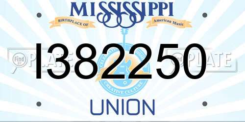 I382250 Mississippi License Plate