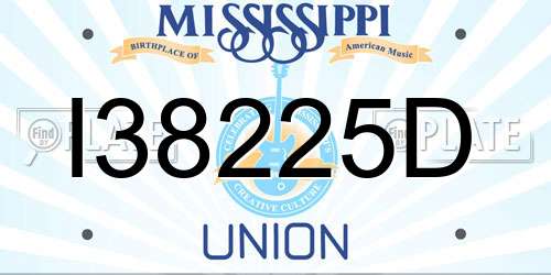 I38225D Mississippi License Plate