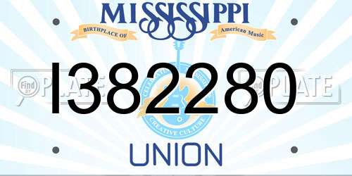 I382280 Mississippi License Plate