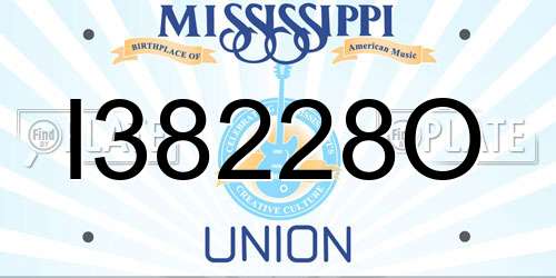 I38228O Mississippi License Plate