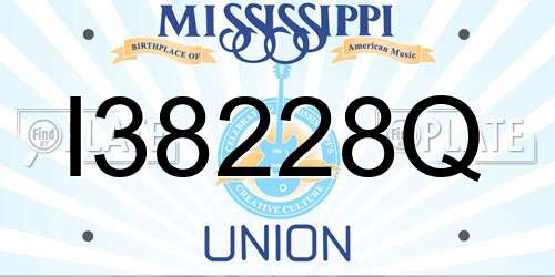 I38228Q Mississippi License Plate