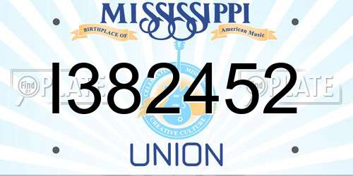 I382452 Mississippi License Plate