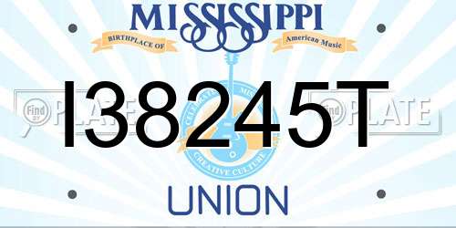 I38245T Mississippi License Plate