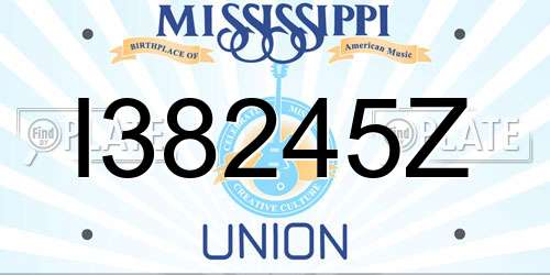 I38245Z Mississippi License Plate