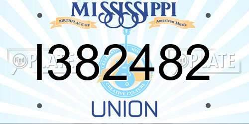 I382482 Mississippi License Plate