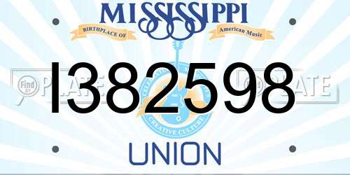 I382598 Mississippi License Plate
