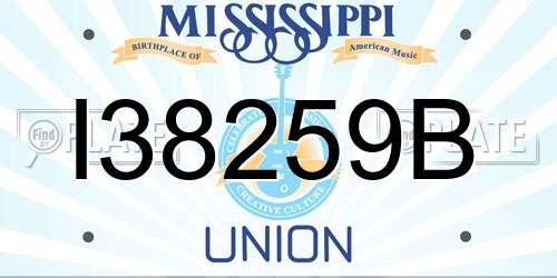 I38259B Mississippi License Plate