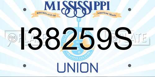 I38259S Mississippi License Plate