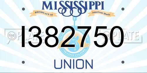I382750 Mississippi License Plate