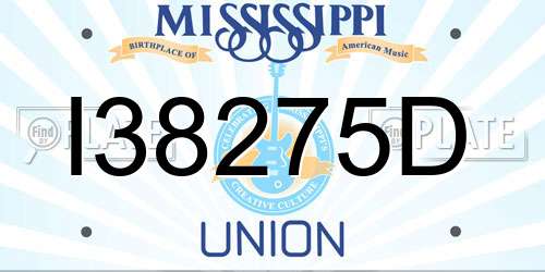 I38275D Mississippi License Plate