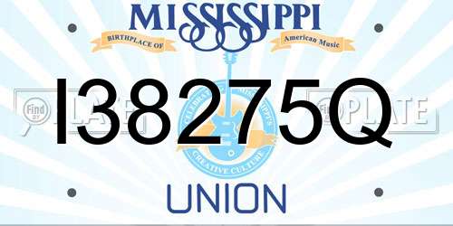 I38275Q Mississippi License Plate