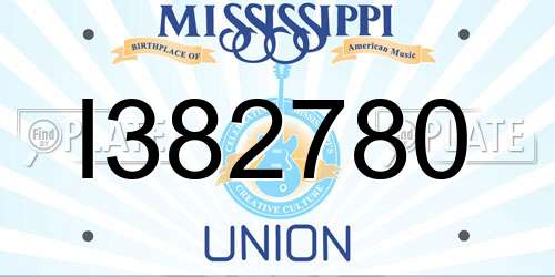 I382780 Mississippi License Plate